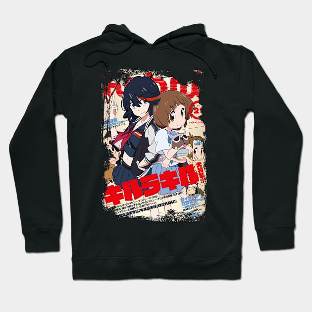 Kill La Kill Kiru Ra Kiru Grunge Border Hoodie by CarolIrvine